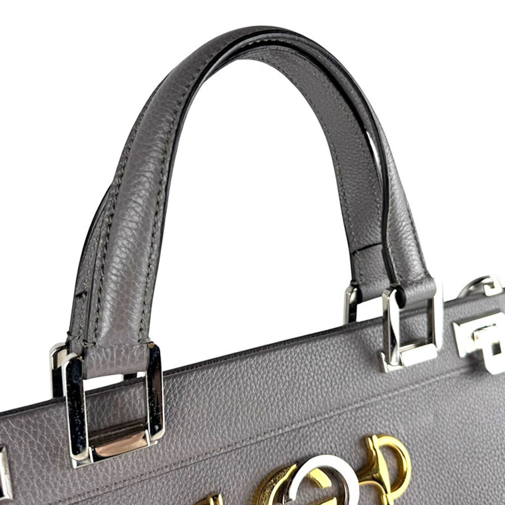 GUCCI Gray Leather Shoulder Bag - Picture 10 of 14